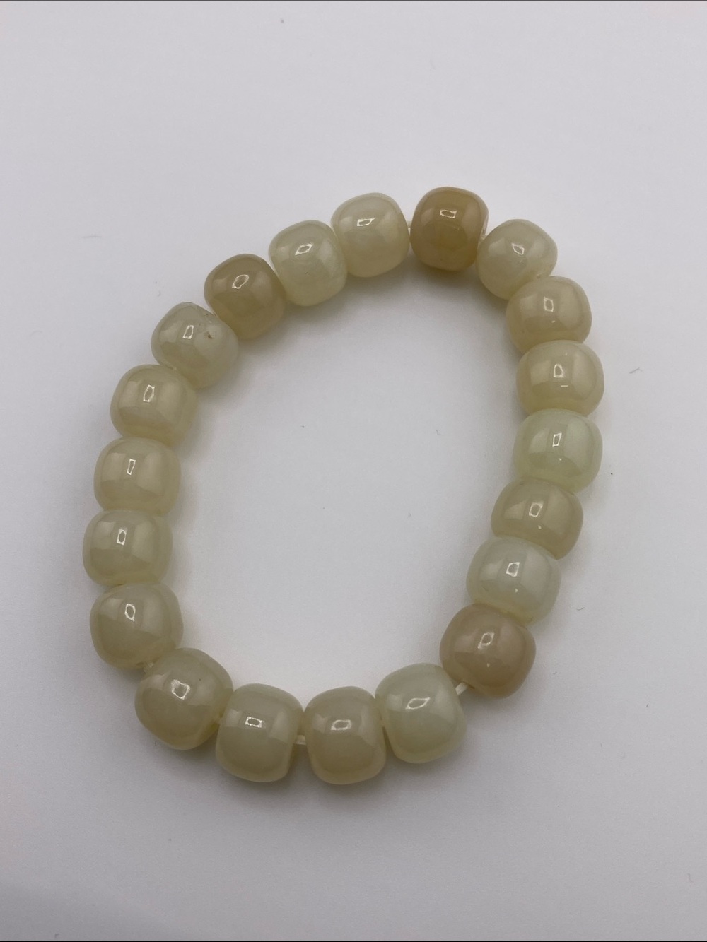 Cream Beaded Stretch Bracelet